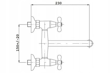 Stilo смеситель для умывальника настенный BKI 050D