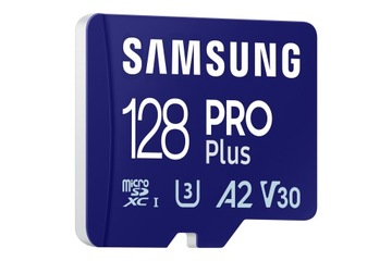 SAMSUNG 128 ГБ, Карта MicroSD PRO Plus с адаптером SD, синий | Samsung