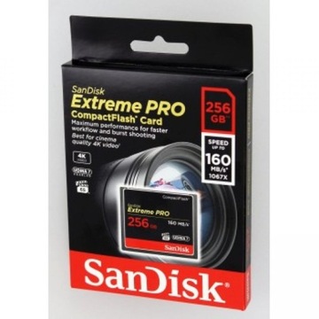 SANDISK 256 ГБ Compact Flash EXTREME PRO CF 160 МБ/с