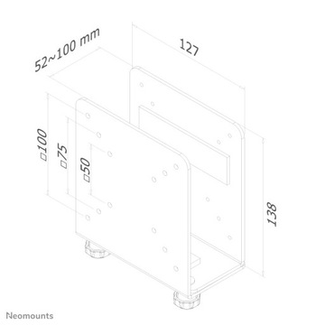 Настенное крепление для экранов Neomounts THINCLIENT-20 макс 7 кг макс VESA 100x10