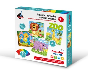 Альбом для вырезок из пенопласта Мозаика Животные Зоопарк 3+ Блестящий малыш Аскато