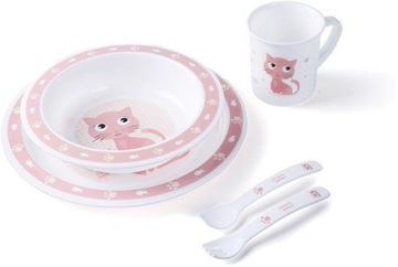 CANPOL 4/401_pin plastikowy zestaw stołowy cute