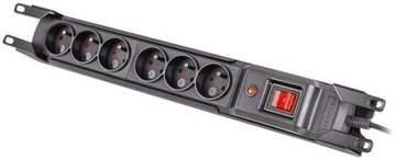 ARMAC MULTI M6 СТОЙКА 19 ДЮЙМОВ ЗАЩИТНАЯ ПИТАНИЕ, 6 РОЗЕТОК, КАБЕЛЬ 5 М, ЧЕРНЫЙ