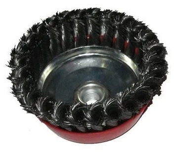 ПРОВОЛОЧНАЯ ЩЕТКА 125 мм M14, СКРУЧЕННАЯ СТАЛЬНАЯ ПРОВОЛОКА