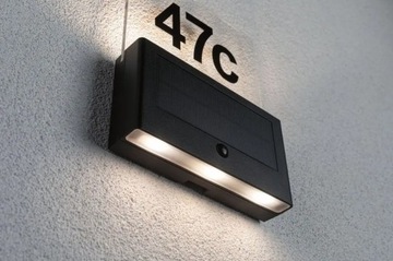 Настенный светильник Paulmann номер дома SOLAR NEDA PIR LED 1W 3000K IP44 - антрацит
