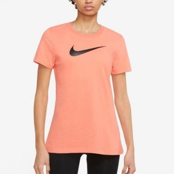 Nike T-Shirt Damski bawełniany koralowy z logo Sportswear Dri-Fit M