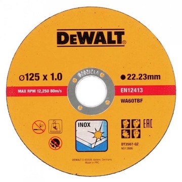 Tarcza tnąca DeWalt 125x1x22,2 mm - 1 szt.