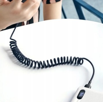 MCDODO USB-C ПРУЖИННЫЙ КАБЕЛЬ ДЛЯ БЫСТРОЙ ЗАРЯДКИ QC4 USB TYPE C LED 1,8M