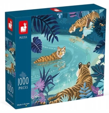 Puzzle artystyczne Spotkanie tygrysów 1000 el. 9 lat+ Made in Poland, Janod