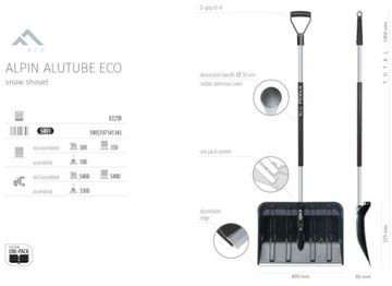 ŁOPATA DO ŚNIEGU ALPIN ALUTUBLE ECO CZARNA PROSPERPLAST ILT2TB-S411