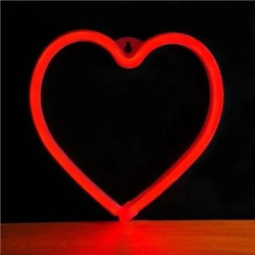 Светодиодный неоновый HEART красный Bat + USB I love love FLNE07 Forever Light