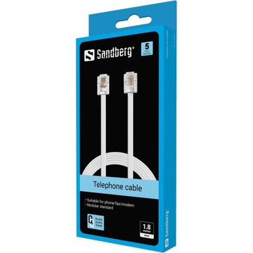 Телефон Sandberg RJ11-RJ11 1,8 м