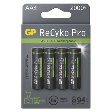 4x аккумуляторная фотовспышка AA R6 2000 мАч GP