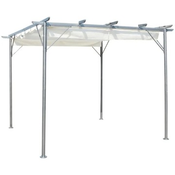 Pergola ze zwijanym dachem, śmietankowa, 3x3 m, s