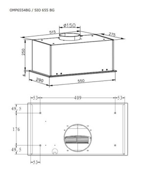AMICA OMP6554BG капюшон 55 см