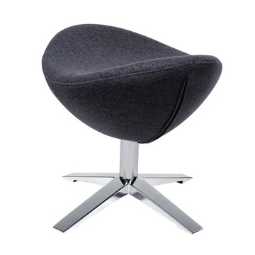 Табурет для ног EGG WIDE, темно-серый 27 - шерсть, сталь - идеально подходит для гостиной