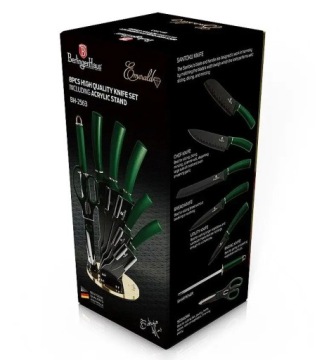 НАБОР НОЖЕЙ BERLINGER HAUS BH-2563 ИЗУМРУДНЫЙ НА ПОДСТАВКЕ