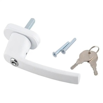 ЗАЩИТНАЯ ОКОННАЯ РУЧКА С КЛЮЧОМ, БЕЛАЯ, ПРОТИВОВЗЛОМНАЯ, УНИВЕРСАЛЬНАЯ