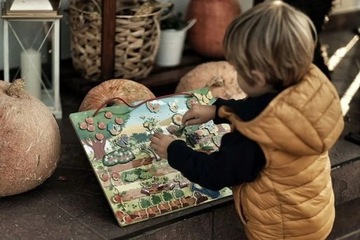 Деревянный пазл с 70 магнитами Janod Garden