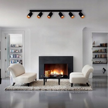 Потолочный светильник Eris с 6 лампами, черный/золотой