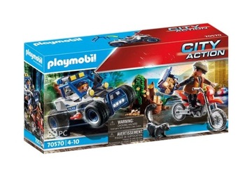PLAYMOBIL Action Policja Pościg za złodziejem skarbu Policyjny quad 70570