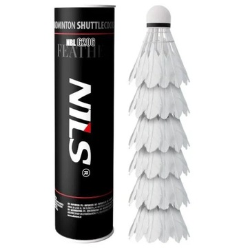 NILS Набор из 6 перьевых воланов для бадминтона