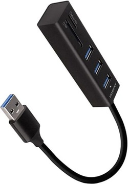 Многопортовый концентратор с 3 разъемами USB-A для чтения карт SD/microSD