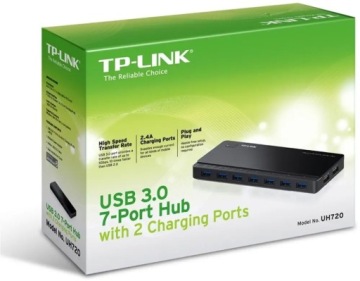 7-портовый концентратор USB 3.0 с двумя портами для зарядки
