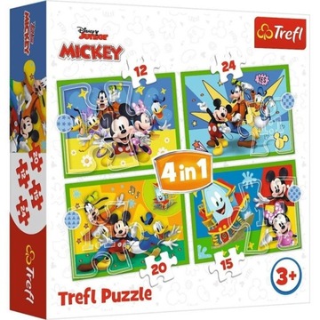PUZZLE 4W1 MICKEY WŚRÓD PRZYJACIÓŁ 68 ELEM. MIKI 34616