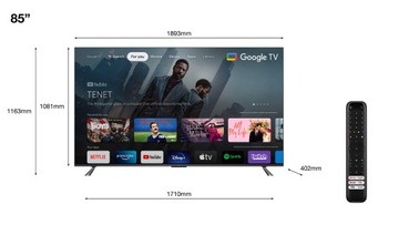 ТВ 85 TCL 85C645 QLED Google TV 4K UHD