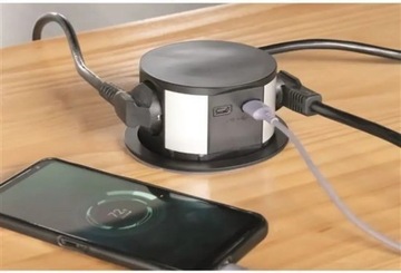 Блок розеток Solight 3z + USB A+C, 2м, черный PP100USBC-B