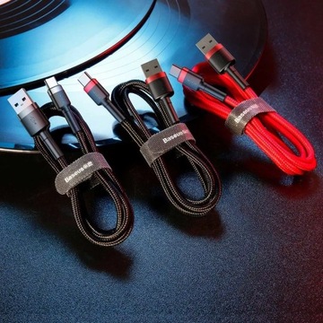 КАБЕЛЬ БЫСТРОЙ ЗАРЯДКИ BASEUS USB-C 3.0 2A 2M КРАСНЫЙ