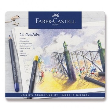 Мелки Faber-Castell 24 цвета Goldfaber металлическая упаковка
