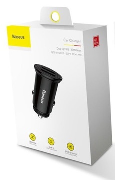 Автомобильное зарядное устройство Baseus Circular 2xUSB QC3.0 5A 30W (черное)