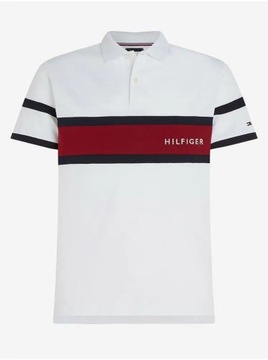 TOMMY HILFIGER MĘSKA KOSZULKA POLO BIAŁA r.XL