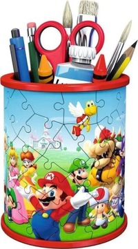 SUPER MARIO BROSS Puzzle 3D Kubek przybornik 54szt Wyprodukowane w UE