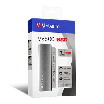 Dysk SSD zewnętrzny Verbatim VX500 1TB USB-C 3.1 aluminium