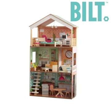 Деревянный большой кукольный домик, 3 этажа, KidKraft Dottie 115 см разноцветный