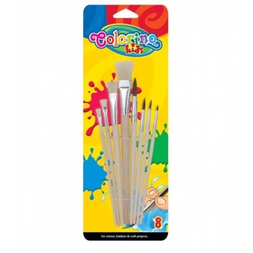 PĘDZELKI SZKOLNE NATURAL 8SZT. COLORINO