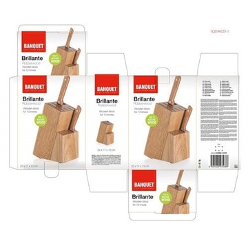 Деревянный блок для 13 ножей Brillante 22х17х13 см.