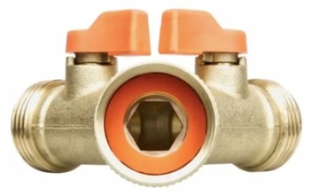 Тройник коллектора с шаровыми кранами GW 3/4 на 2 x GZ 3/4 BRADAS BRASS