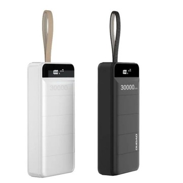 Dudao powerbank 30000 мАч 2x USB/USB-C со светодиодной подсветкой белый (K8s+ белый)