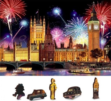 Пазл Дин Лемн LONDON BY NIGHT S, Деревянный город, 75 деталей