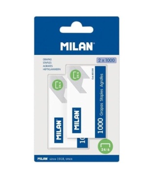 Скоби металеві 24/6 1000 шт. 2 уп. MILAN, MILAN