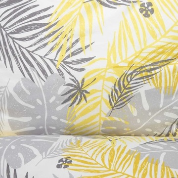 Постельное белье из микрофибры BOTANICAL желтое с листьями и цветами 200х220 см HOMLA