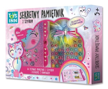 Pamiętnik z szyfrem kotek Stnux Wielokolorowy k