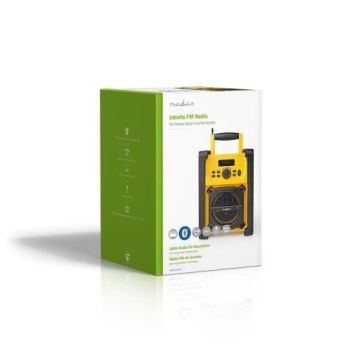 Строительная FM-радиостанция Nedis RDFM3100YW с Bluetooth, водонепроницаемая IPX5, 15 Вт, желтая