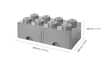 LEGO POJEMNIK Z SZUFLADAMI KLOCEK 8 SZARY