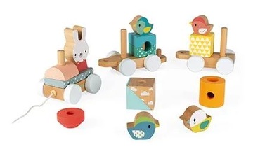 Pociąg z klockami do ciągnięcia , Janod