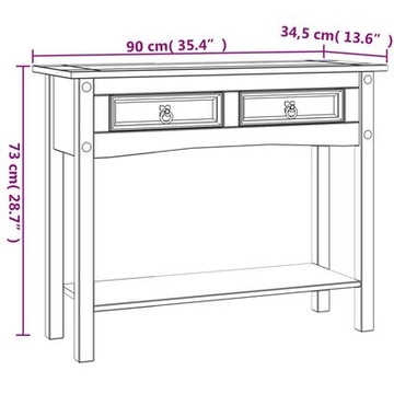 Консоль VidaXL, матовый белый, 34,5 x 73 x 90 см